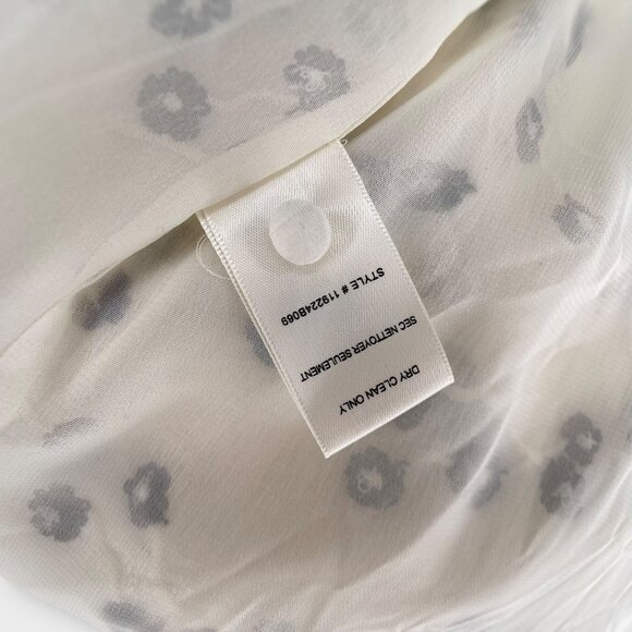 Rebecca Taylor Alessandra Silk Embroidered Floral Ruffle Blouse Bell Sleeves  2 - Picture 10 of 13